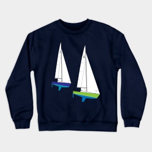 J/24 Sailboats Racing Crewneck Sweatshirt